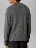 CK J U COL Maglione a costine verticali in cotone blu