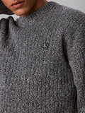 CK J U COL Maglione a costine verticali in cotone blu