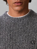 CK J U COL Maglione a costine verticali in cotone blu