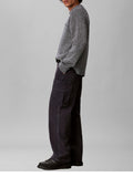 CK J U COL Maglione a costine verticali in cotone blu