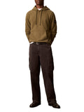 CK J U COL Felpa cappuccio 350terry badge VERDE SCURO