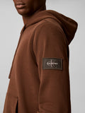 CK J U COL Felpa cappuccio 350terry badge marrone