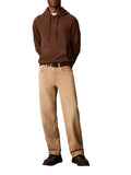 CK J U COL Felpa cappuccio 350terry badge marrone