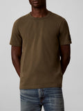 CK J U COL T-shirt basic sueded jersey VERDE SCURO