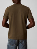 CK J U COL T-shirt basic sueded jersey VERDE SCURO