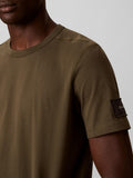 CK J U COL T-shirt basic sueded jersey VERDE SCURO