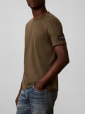 CK J U COL T-shirt basic sueded jersey VERDE SCURO