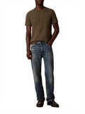 CK J U COL T-shirt basic sueded jersey VERDE SCURO