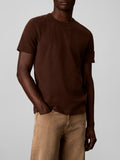 CK J U COL T-shirt sueded jersey marrone