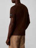 CK J U COL T-shirt sueded jersey marrone