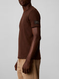 CK J U COL T-shirt sueded jersey marrone