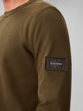 CK J U COL Maglioncino girocollo waffle badge VERDE SCURO