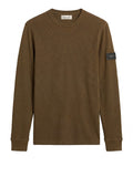 CK J U COL Maglioncino girocollo waffle badge VERDE SCURO