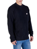 CK J U PRE Pullover in cotone waffle oversize nero