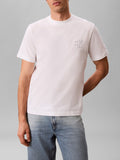 CK J U PRE T-shirt basic easy logo 30s jersey bianco