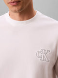 CK J U PRE T-shirt basic easy logo 30s jersey bianco