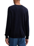 CK U COL Maglioncino girocollo lana merino blu