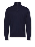 CK U COL Maglione lana mezza zip blu