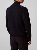 CK U COL Maglione lana mezza zip blu