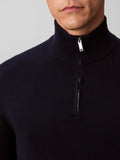 CK U COL Maglione lana mezza zip blu
