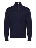 CK U COL Maglione lana mezza zip blu