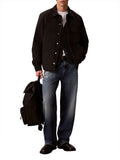 CK U COL Cardigan bottoni in cotone texturizzato nero