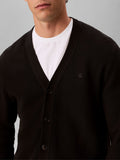 CK U COL Cardigan bottoni in cotone texturizzato nero
