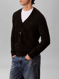 CK U COL Cardigan bottoni in cotone texturizzato nero