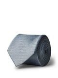 CK U PRE Cravatta Veronica solid misto seta e lino blu