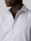 CK U PRE Camicia slim fit stretch in cotone operato no stiro celeste