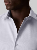 CK U PRE Camicia slim fit stretch in cotone operato no stiro celeste