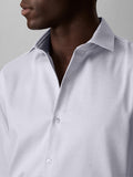 CK U PRE Camicia slim fit stretch in cotone operato no stiro celeste