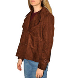 CLERY+R DS&C Giacca doppiopetto ecosuede CAFFE