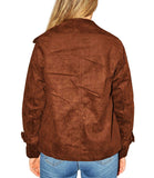 CLERY+R DS&C Giacca doppiopetto ecosuede CAFFE