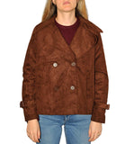 CLERY+R DS&C Giacca doppiopetto ecosuede CAFFE