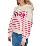 CLERY+R JNG-LF Felpa con cappuccio a righe AMOUR fucsia
