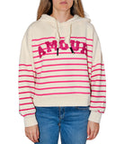 CLERY+R JNG-LF Felpa con cappuccio a righe AMOUR fucsia