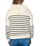 CLERY+R JNG-LF Felpa con cappuccio a righe AMOUR nero