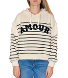 CLERY+R JNG-LF Felpa con cappuccio a righe AMOUR nero