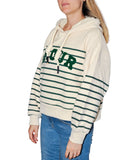 CLERY+R JNG-LF Felpa con cappuccio a righe AMOUR verde