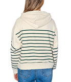 CLERY+R JNG-LF Felpa con cappuccio a righe AMOUR verde
