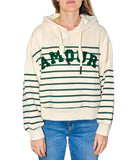 CLERY+R JNG-LF Felpa con cappuccio a righe AMOUR verde