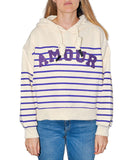 CLERY+R JNG-LF Felpa amour con righe VIOLA