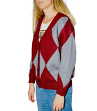 CLERY+R L-K Cardigana rombi BORDEAUX