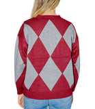 CLERY+R L-K Cardigana rombi BORDEAUX