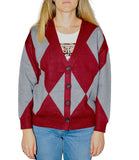 CLERY+R L-K Cardigana rombi BORDEAUX