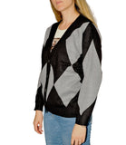 CLERY+R L-K Cardigan a rombi nero