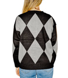 CLERY+R L-K Cardigan a rombi nero