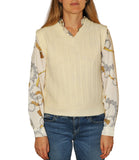 CLERY+R MT Gilet a trecce bianco