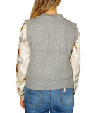 CLERY+R MT Gilet a trecce grigio